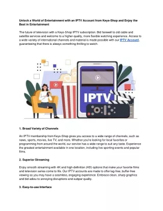 unlock a world of entertainment with an iptv