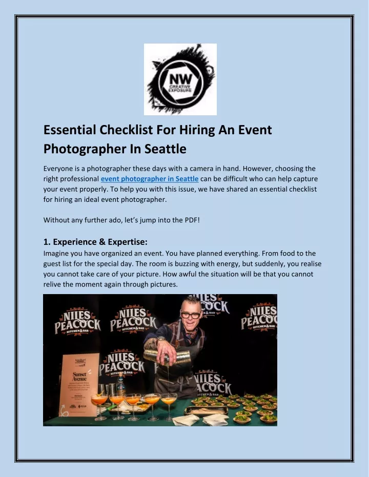 essential checklist for hiring an event