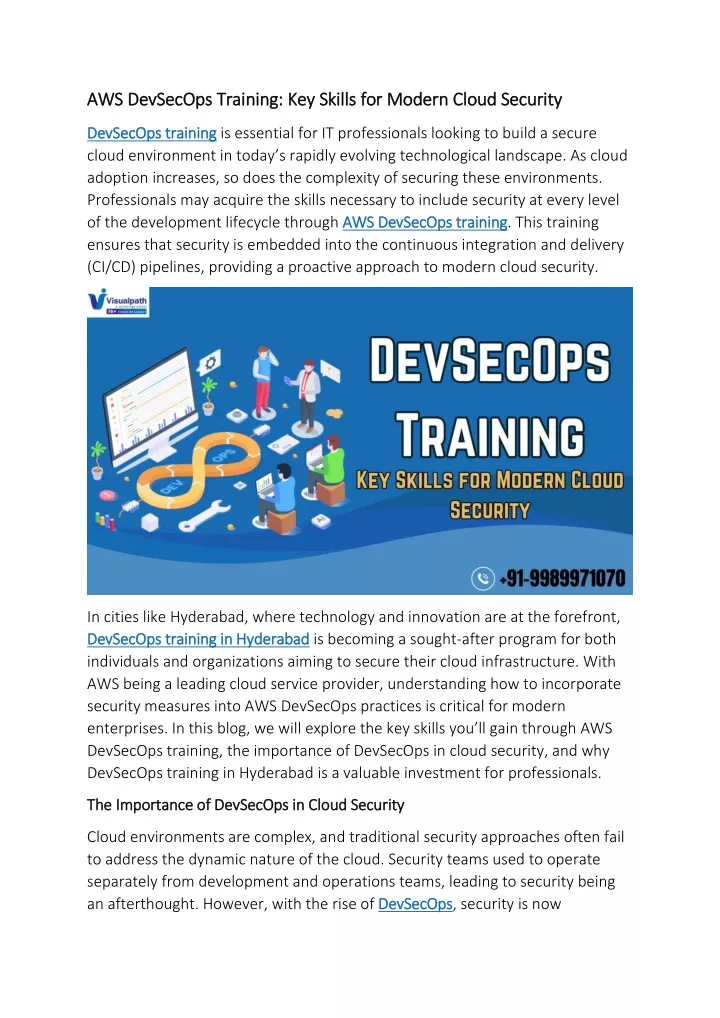 aws devsecops training key skills for modern