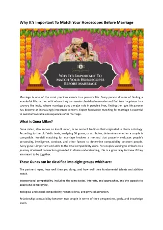 Why It’s Important To Match Your Horoscopes Before Marriage