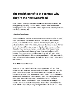 The Health Benefits of Foxnuts_ Why They’re the Next Superfood