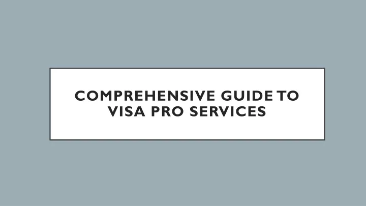 comprehensive guide to visa pro services