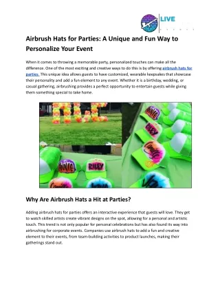 airbrush hats for parties a unique