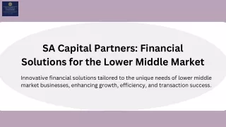 SA Capital Partners Reviews: Redefining Lower Middle Market Finance