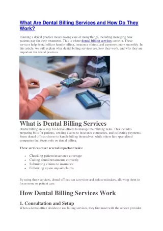 What Are Dental Billing Services and How Do They Work