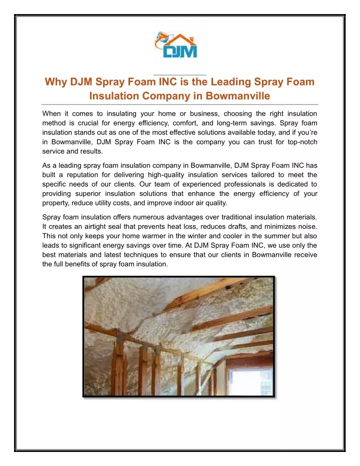 why djm spray foam inc is the leading spray foam