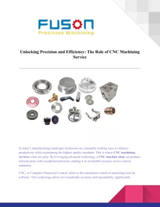 Unlocking Precision and Efficiency_ The Role of CNC Machining Service