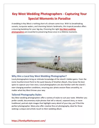 Key West Wedding Photographers - Capturing Your Special Moments in Paradise