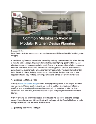 Common Mistakes to Avoid in Modular Kitchen Design Planning