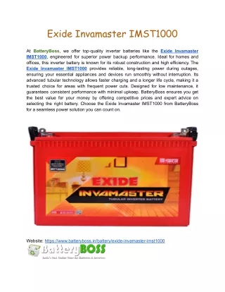 Exide Invamaster IMST1000