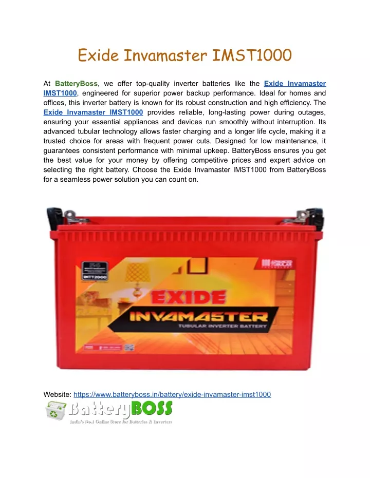 exide invamaster imst1000