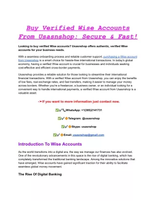 buy verified wise accounts from usasnshop secure
