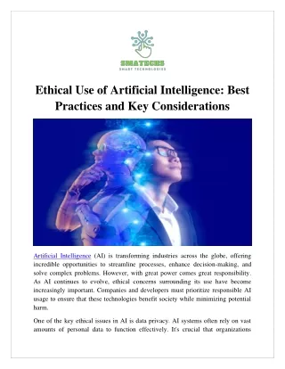 Ethical Use of Artificial Intelligence Best Practices and Key Considerations