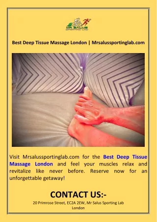 Best Deep Tissue Massage London  Mrsalussportinglab.com