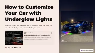 how to customize your car with underglow lights