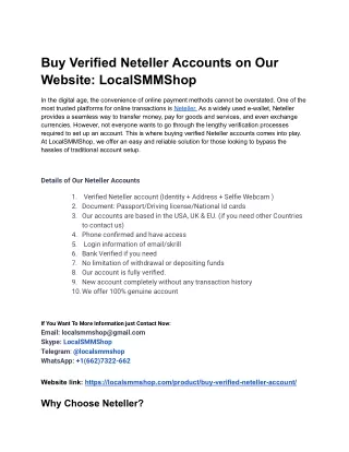 Buy Verified Neteller Accounts on Our Website_ LocalSMMShop