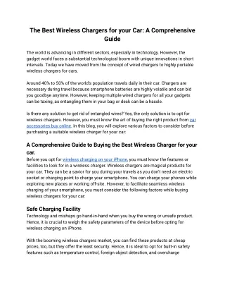 The Best Wireless Chargers for your Car_ A Comprehensive Guide