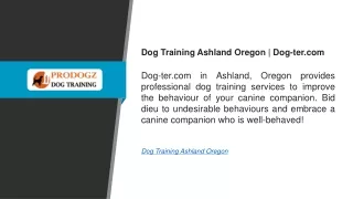 Dog Training Ashland Oregon Dog-ter.com