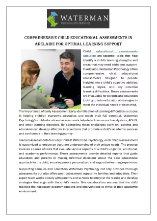 Comprehensive Child Educational Assessments in Adelaide for Optimal Learning Support