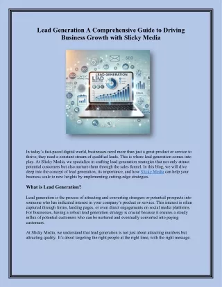 lead generation a comprehensive guide to driving