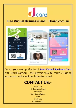 Free Virtual Business Card  Dcard.com.au