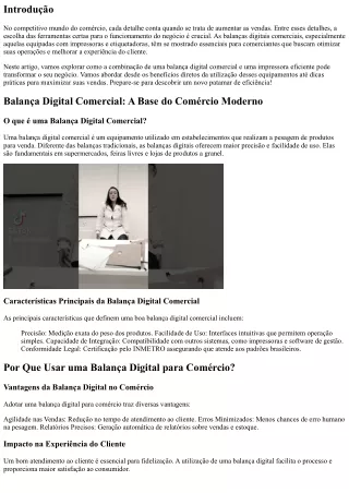 Aumentando Vendas com uma Balança Digital e Impressora Eficiente!