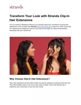 Transform Your Look with Strands Clip-In Hair Extensions