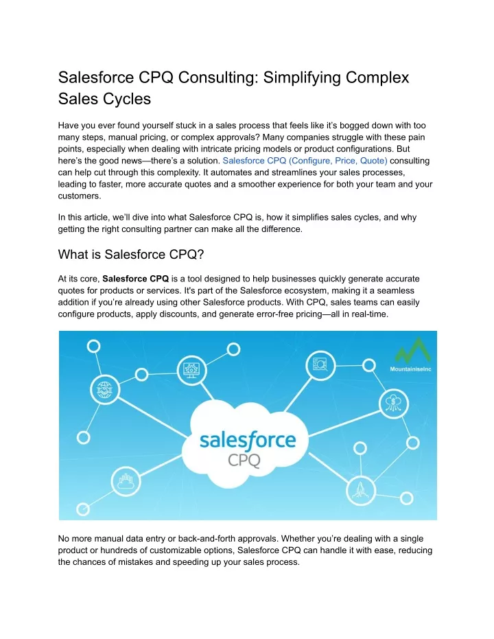 salesforce cpq consulting simplifying complex