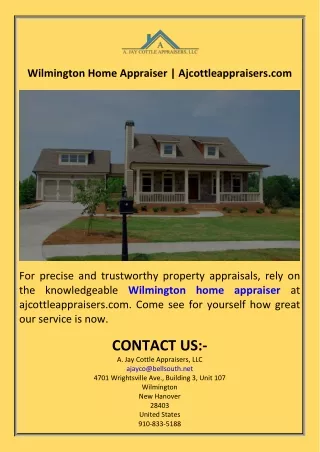 Wilmington Home Appraiser  Ajcottleappraisers.com