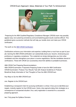 crcm exam approach ideas materials your path