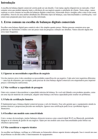 “Erros comuns na escolha de balanças digitais comerciais”