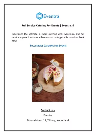 Full Service Catering For Events Eventra.nl