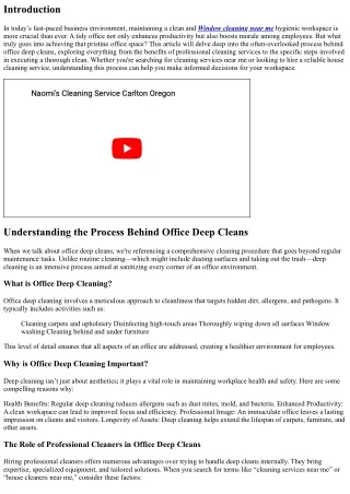 “Understanding the Process Behind Office Deep Cleans”