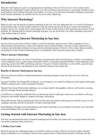 A Beginner's Guide to Navigating Internet Marketing in San Jose