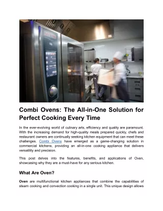 combi ovens the all in one solution for perfect