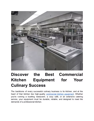 Discover the Best Commercial Kitchen Equipment for Your Culinary Success _ Jose Chavez _ Guest Post 2