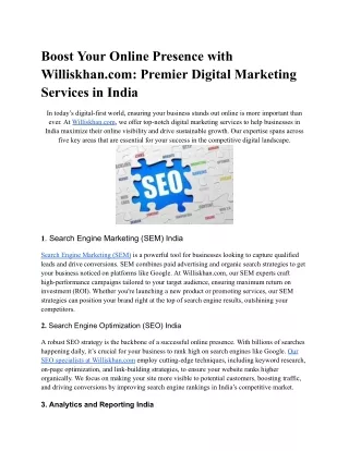 boost your online presence with williskhan