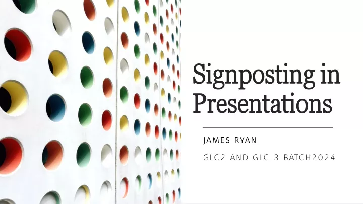 signposting in presentations