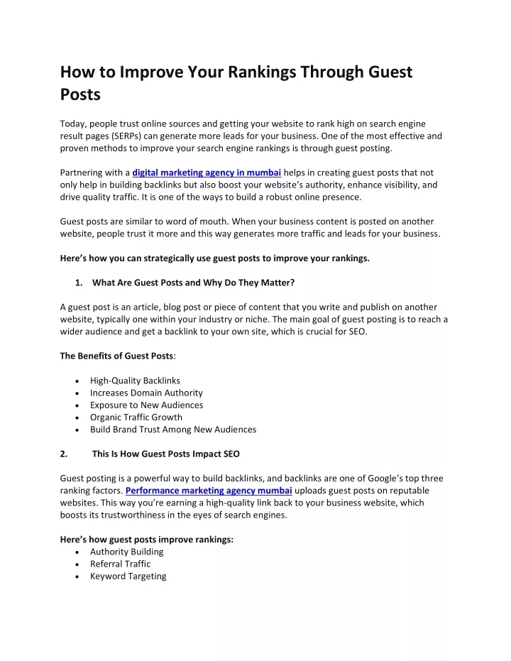 how to improve your rankings through guest posts