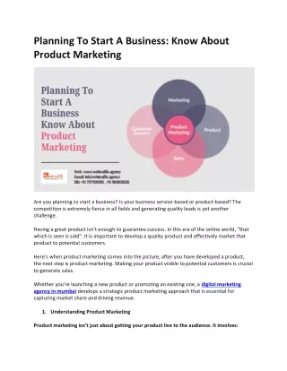 Planning To Start A Business Know About Product Marketing