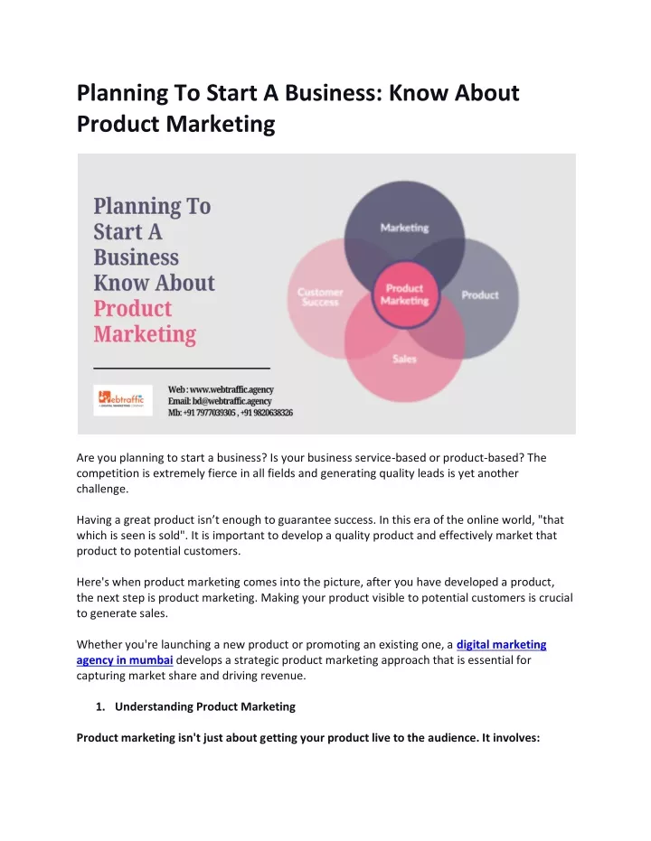 planning to start a business know about product