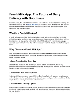 Fresh Milk App