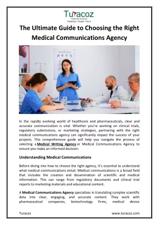 The Ultimate Guide to Choosing the Right Medical Communications Agency