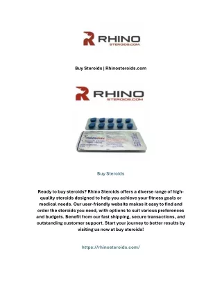Buy Steroids | Rhinosteroids.com