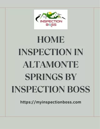 Home Inspection in Altamonte Springs by Inspection Boss