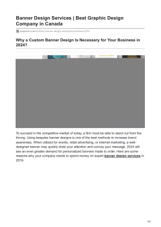 Why a Custom Banner Design Is Necessary for Your Business in 2024