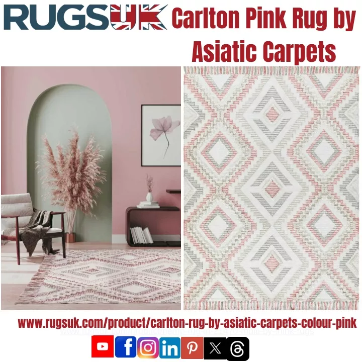 carlton pink rug by asiatic carpets