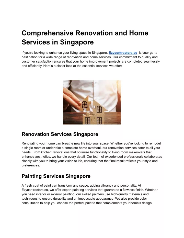 comprehensive renovation and home services