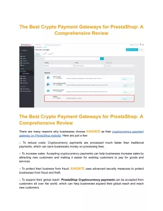 The Best Crypto Payment Gateways for PrestaShop_ A Comprehensive Review
