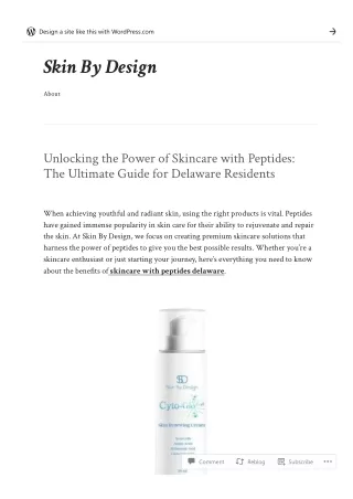 Unlocking the Power of Skincare with Peptides: The Ultimate Guide for Delaware R